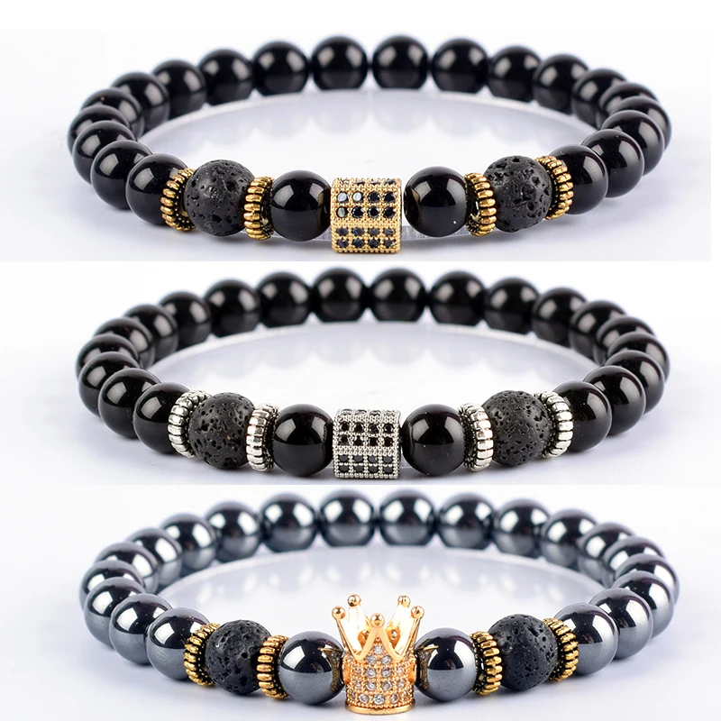 Винтажный женский браслет с бусинами в виде Тигрового Глаза |