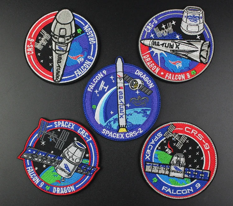 Нашивки с вышивкой аэрокосмической станции эмблема Военная миссия сокол дракон