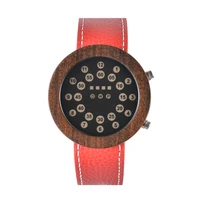fashion sport casual electronic watches men women leather led watch waterproof wooden display timedate clock relogio masculino