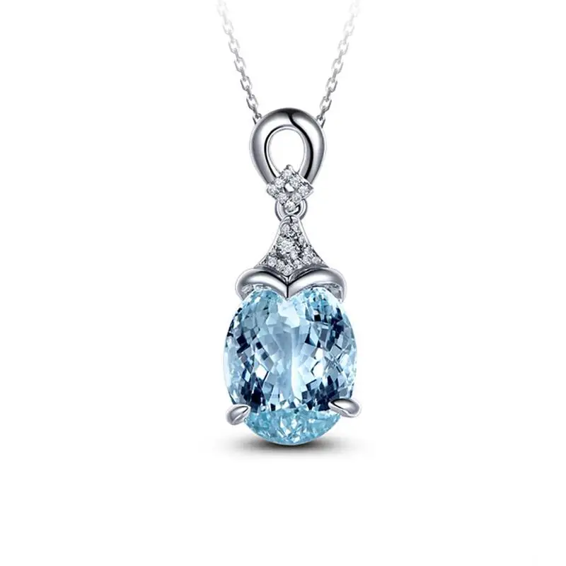

Vintage necklace Natural Zirconia Silver Chain Pendant Necklace Jewelry Gift