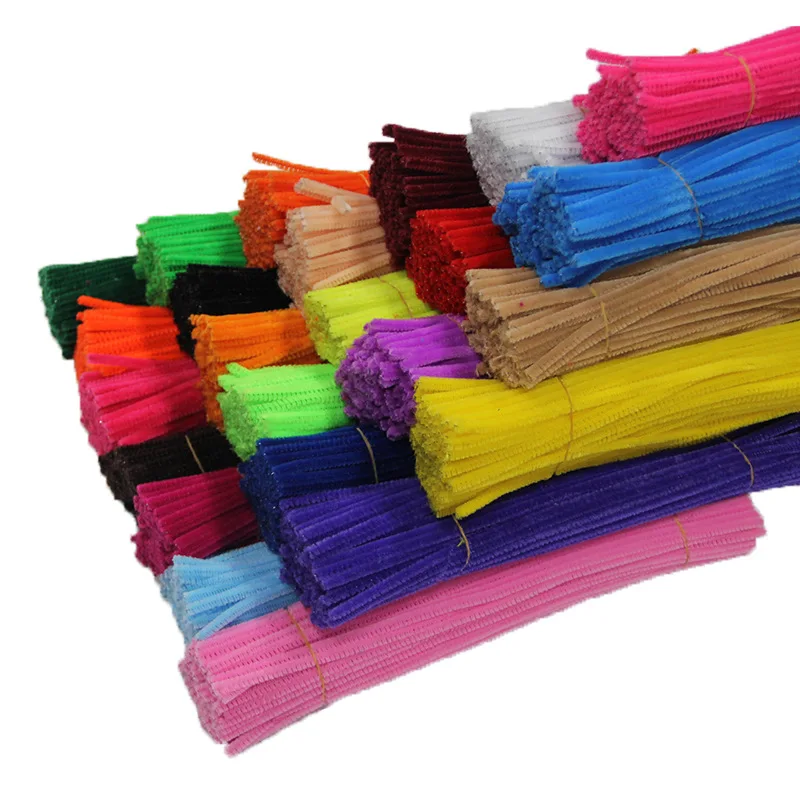 

100pcs Crafting Material Plush Tinsel Stems Wired Sticks DIY Handmade Kids Toys Accessories Kindergarten DIY Craft Supplies