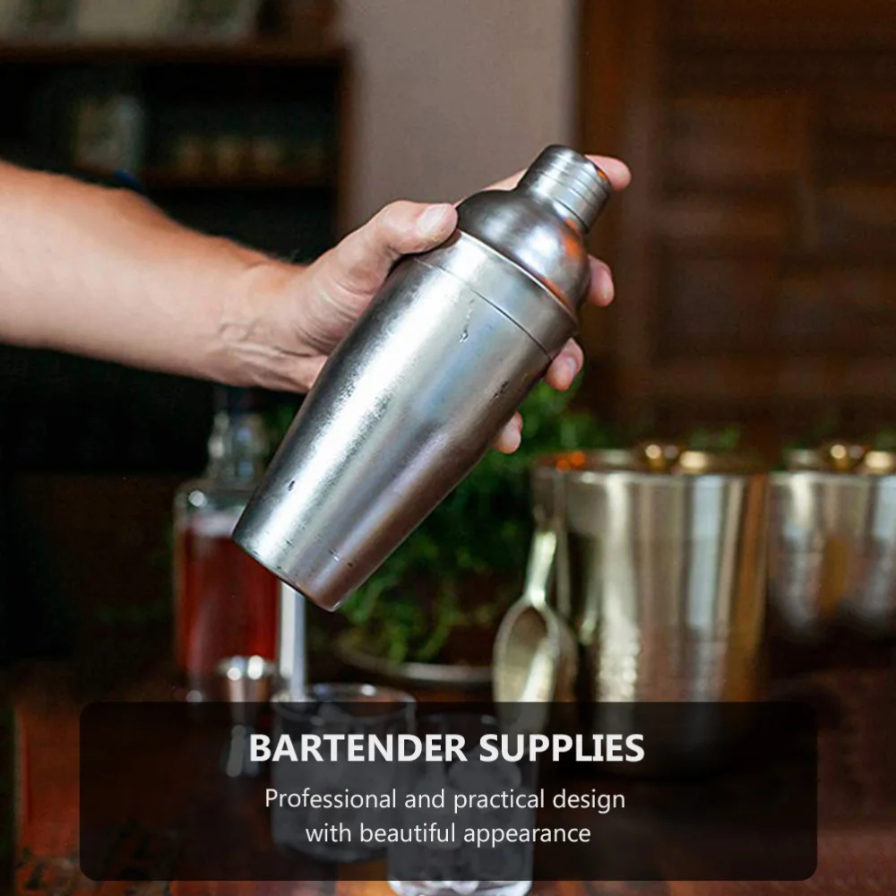 

1 Set 3pcs 750ml Durable Stainless Steel Bartender Tools Set Cocktail Shakers