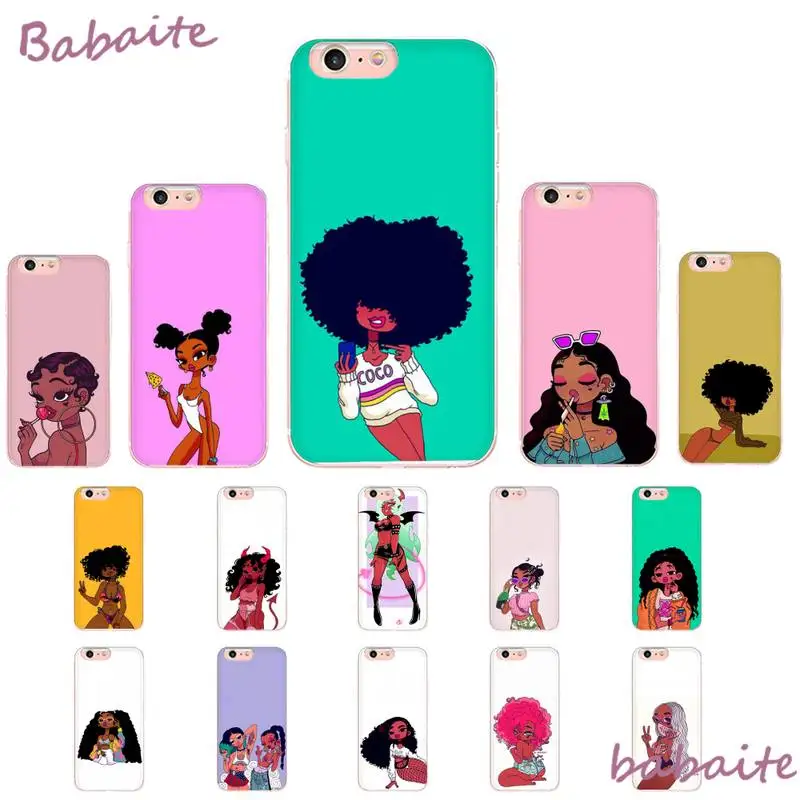 Новинка черный чехол для телефона Babaite из ТПУ с изображением меланина девочек iPhone