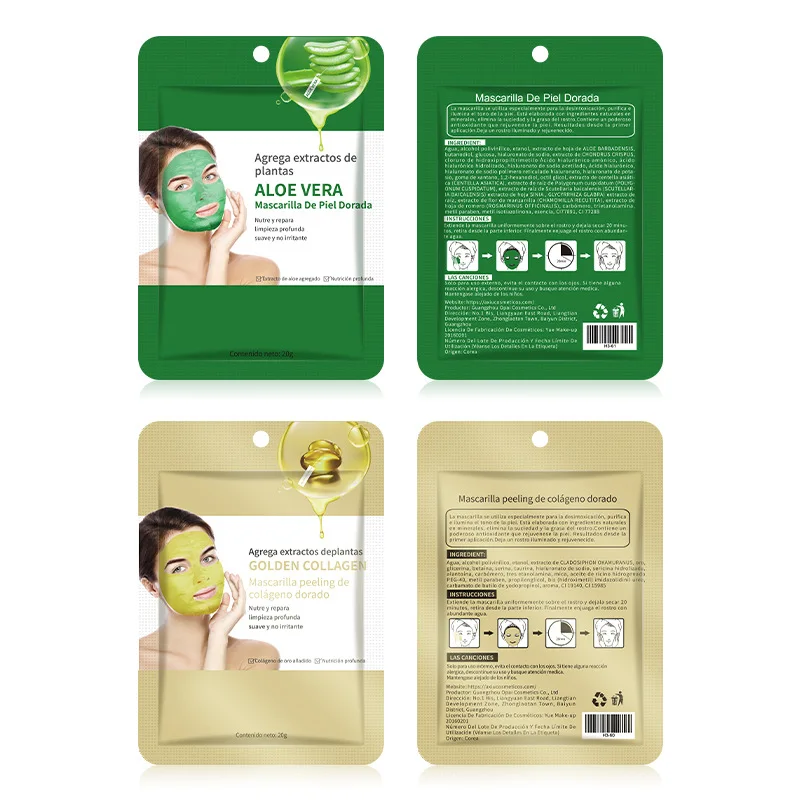 

2pcs Golden Collagen Peeling Mask Face Skin Care Mud Mask Aloe Vera Golden Skin Mask Moisturizing Peel Facial Mask