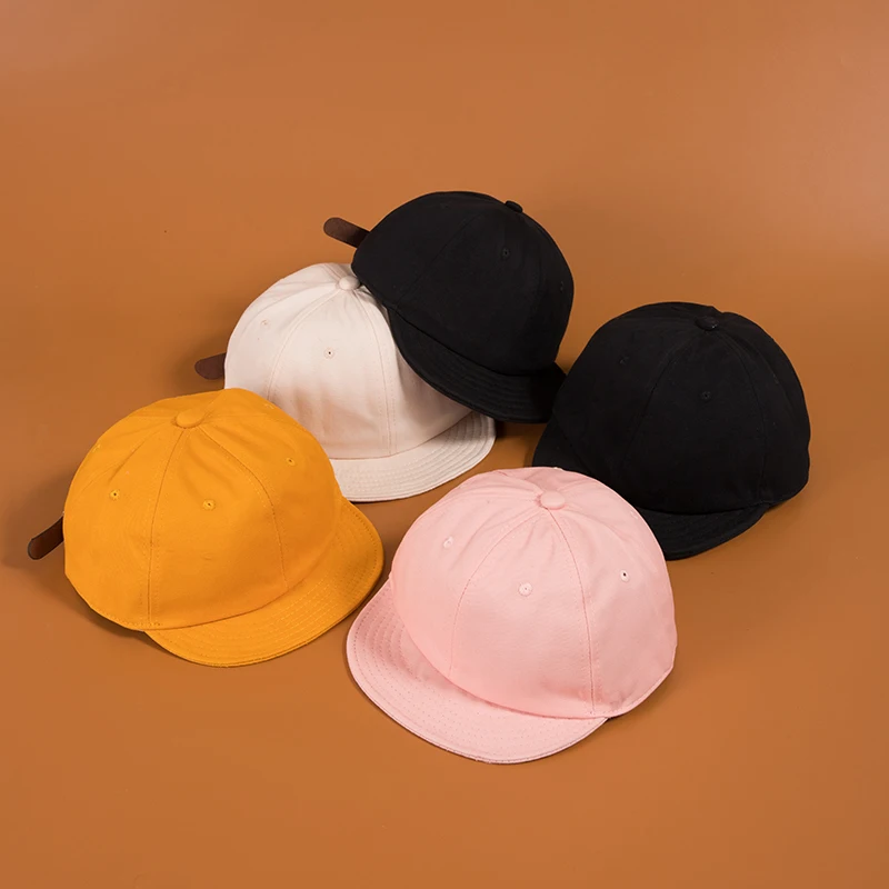 

Short brim baseball cap Solid color hat ladies men outdoor sun hat casual rebound hat flat brim hat hip-hop hat Dad hat