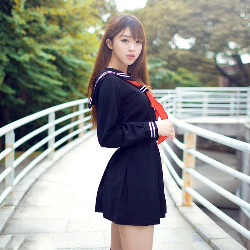 

Japan HELL GIRL Cosplay Costume JK Sailor Suit Japanese Korean School Uniform Suit British Academic Uniform Girl Class Service