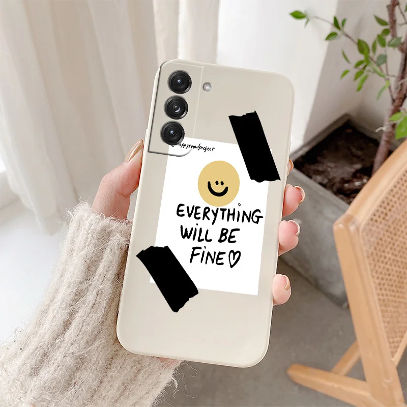 

Smiley Postcard Liquid Slicone Soft Cover Samsung Galaxy S21 S20 FE S10 S9 Ultra Plus S10e Note 20 ultra 10 9 Plus Phone Case