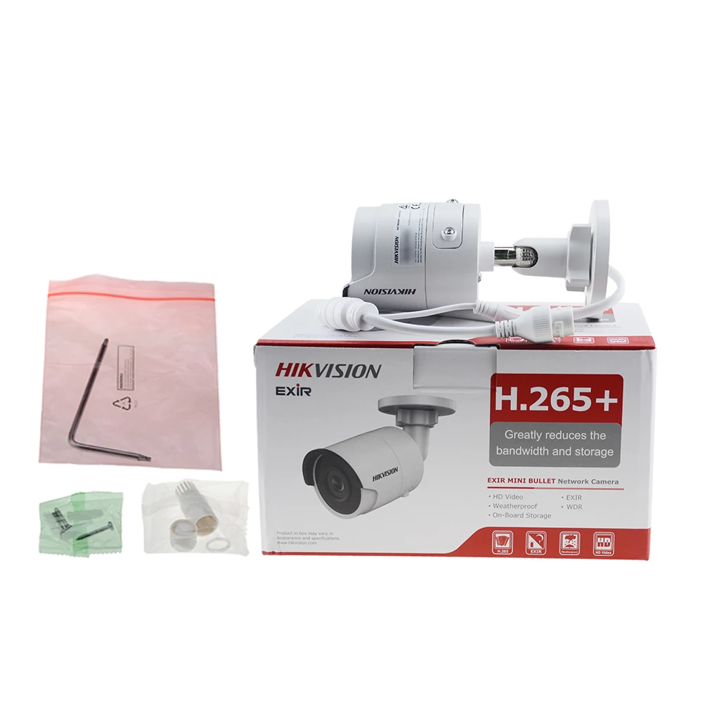 

Hikvision 4Pcs/Lot DS-2CD2043G0-I POE IP Camera 4MP Bullet Network CCTV IPC SD Card Slot H.265+ 2 Behavior Analyses Face Detect