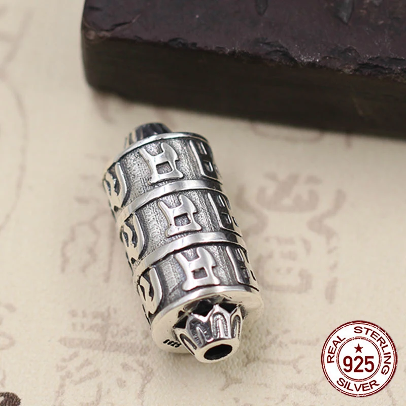 

100% s925 sterling silver Beads pendant personality high-end fashion style six word style DIY jewelry accessories 2018 new hot