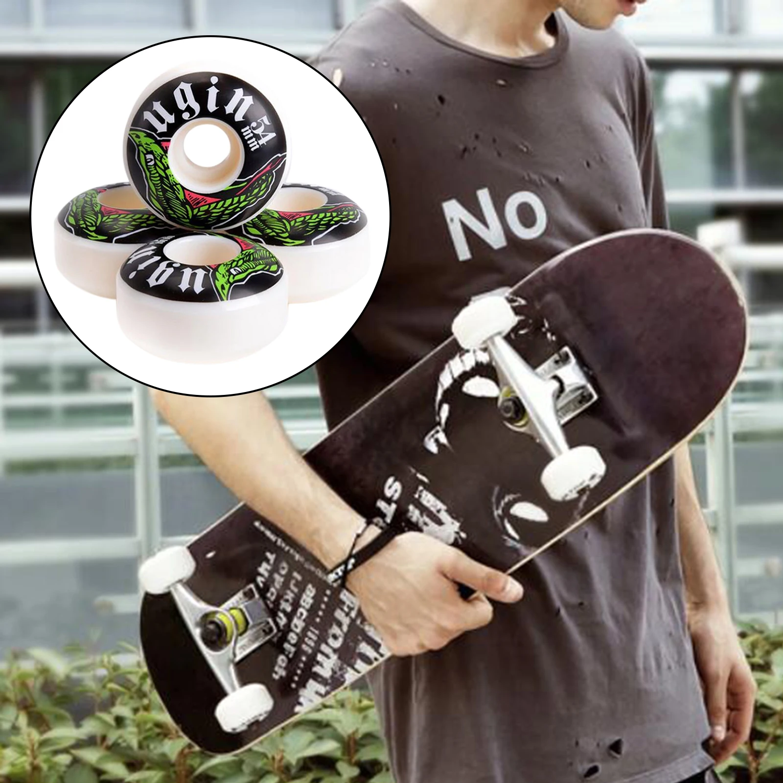 4 Колеса для скейтборда с дорожными коньками высокой прочности, 54 x 32 мм из ПУ.