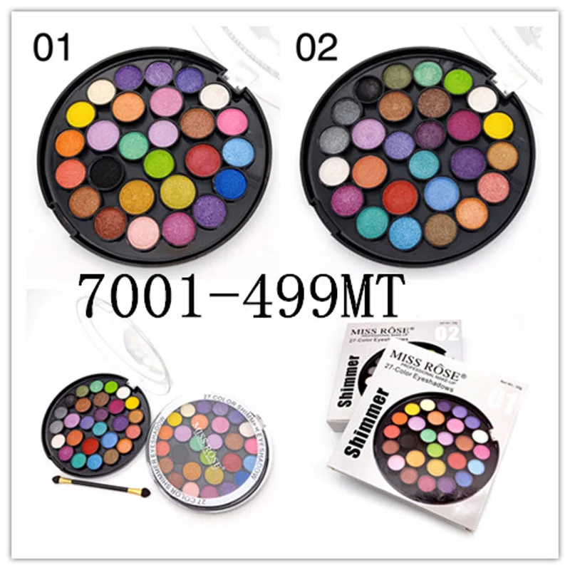 27 Colors Eyeshadow Pallete Eye Makeup Nude Matte Shimmer Glitter Powder Shadow Set Smoky Shadows with shadow brush |
