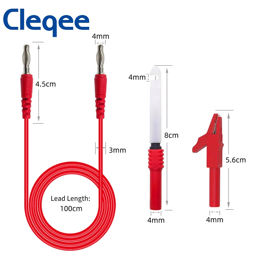 Cleqee Multimeter Test Leads Kit Safety Piercing Probe 4mm Banana Plug Stainless Needle Alligator Clips Automotive Tool Set | Инструменты