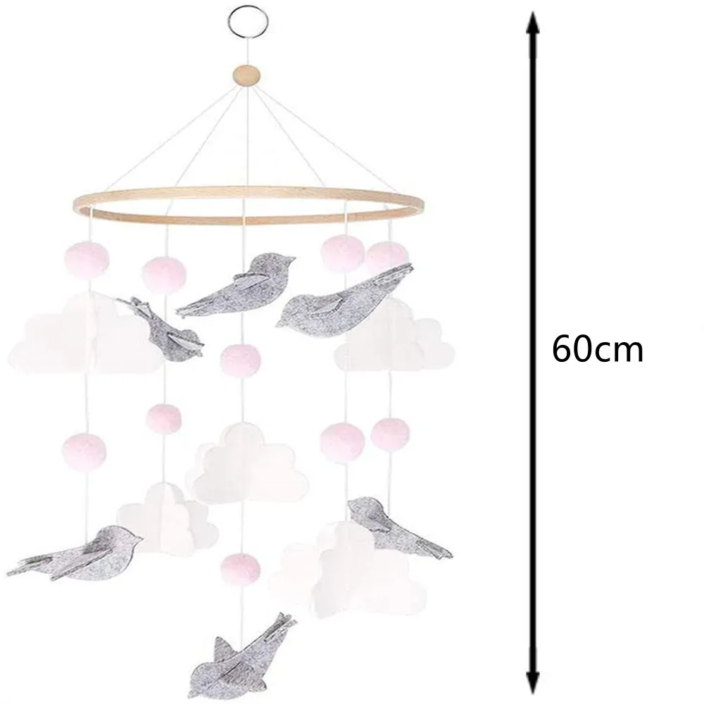 

Baby Crib Felt Ball Musical Mobile Rattle Nordic style Infant Cot Wind Chime Newborn Bed Bell Toys Kids Bedroom Decoration
