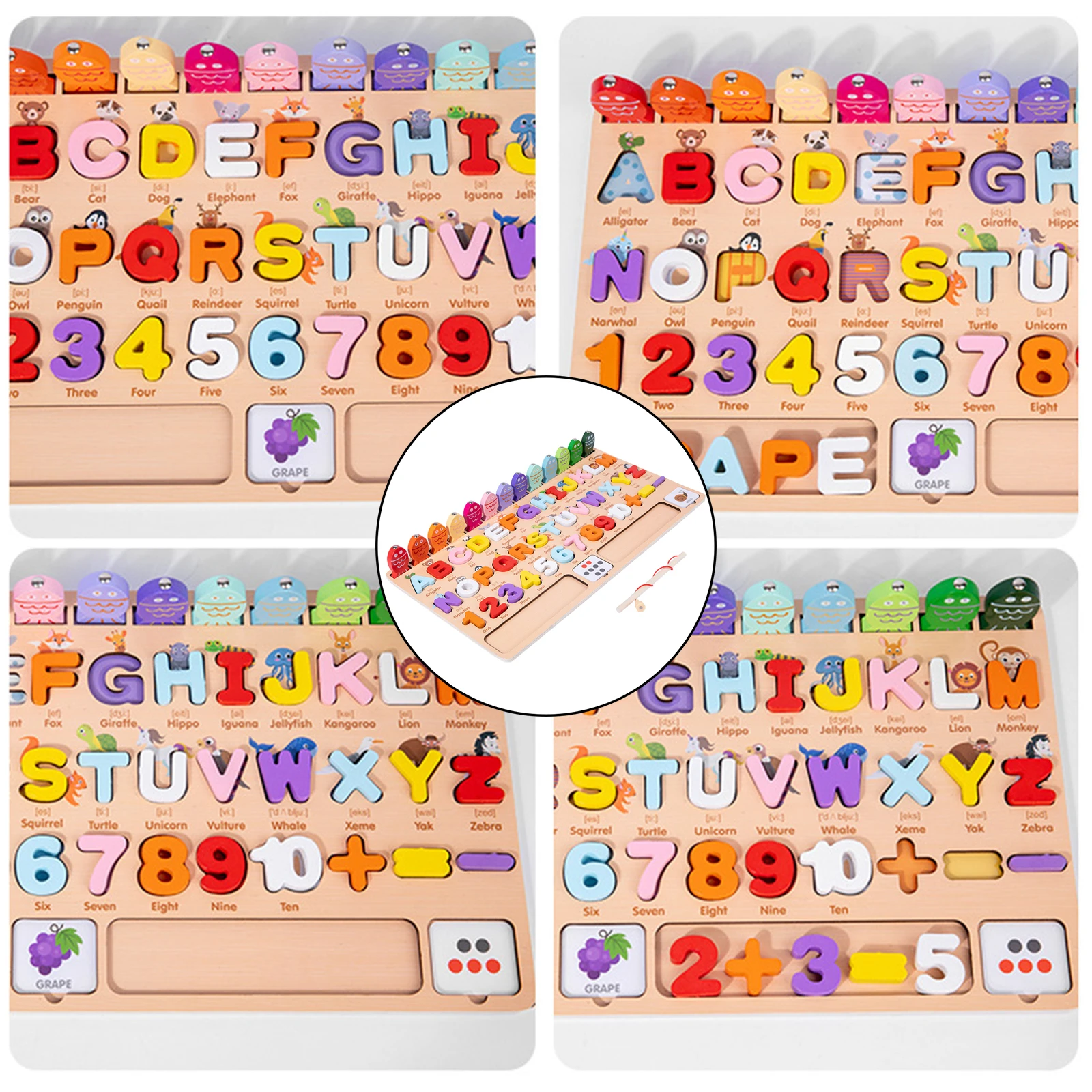 

Wooden Magnetic Fishing Game Features Birthday Learning Education for 24 Months+ Girls Boys Kids with Magnet Poles