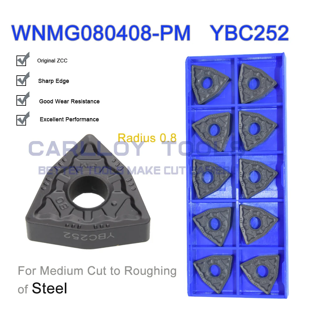 

10pcs Carbide Plate WNMG080408-PM WNMG 080408 PM YBC252 For Steel AQ85N