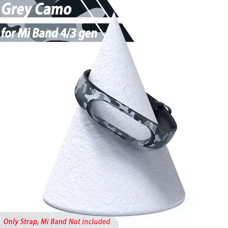 Camouflage gray Браслет для Xiaomi mi band 4 3 силиконовый ремешок mi band 4 NFC Band4 аксессуары Замена для mi band 3 умный Браслет - Цвет: Camouflage gray