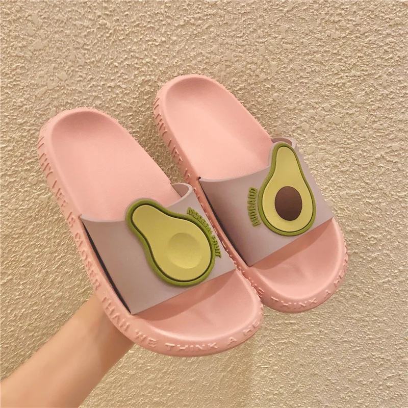 

Couple's Slippers Women's Slippers Platform Summer Bathroom Korean-Style Eva Avocado Slipper for Men Indoor Shoes Man Shoes