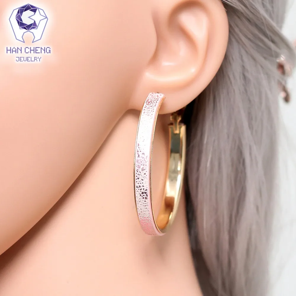 Новые модные трендовые классические кожаные серьги HanCheng с золотым покрытием