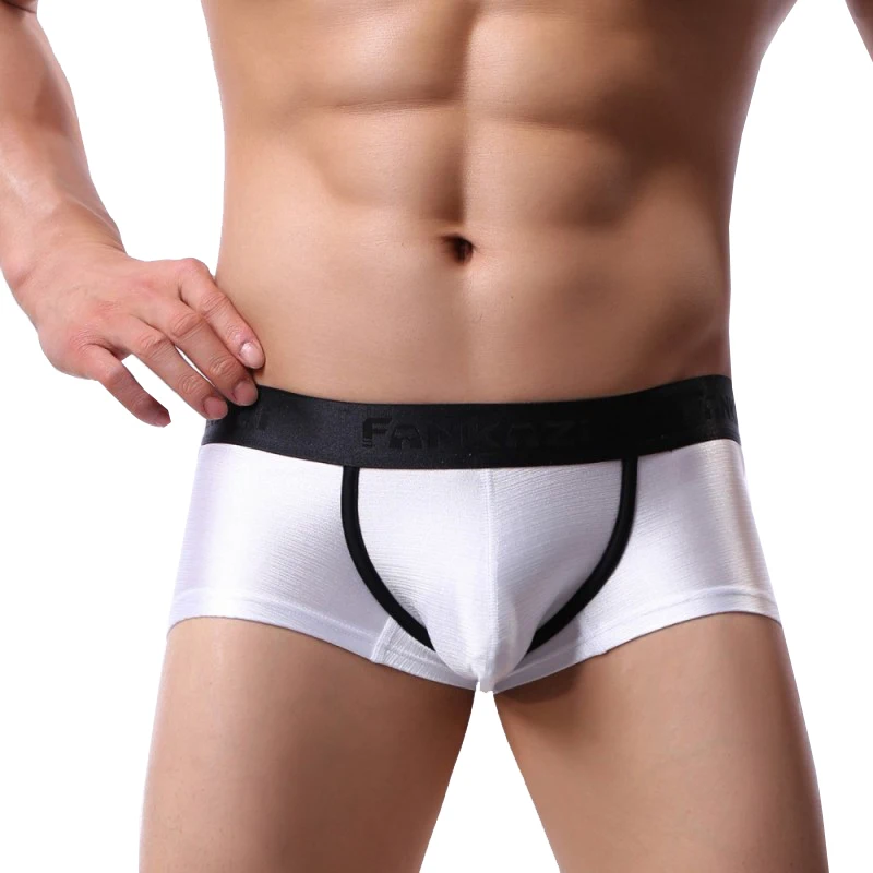 Мужское нижнее белье яркие шелковые мужские мягкие боксеры Cueca шорты Calzoncillos Hombre