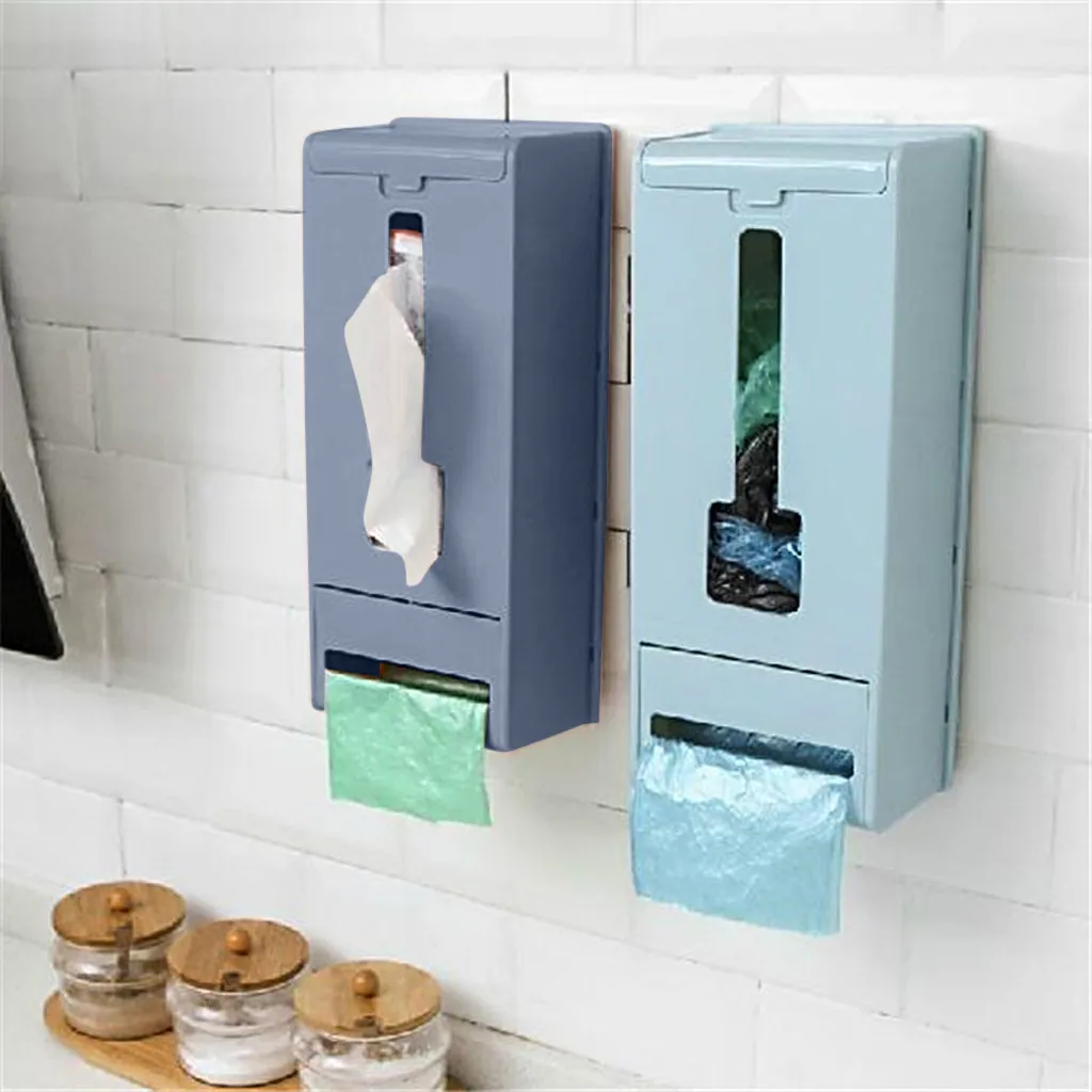 Настенный мешок для мусора коробка хранения кухня съемный пластиковый Мода