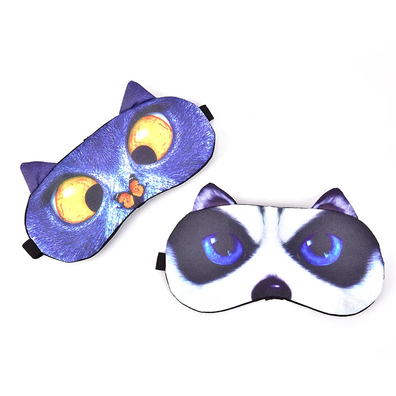 

2Pcs Cute Cat Dog Sleep Mask Eyeshade Cover Eye Mask Natural Sleeping Soft Blindfold Eyepatch Sleep Eyeshade Eye Cover