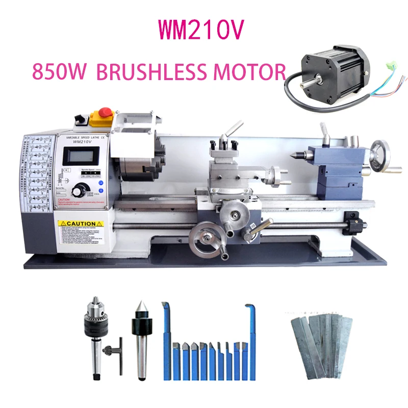 WM210V Small Metal Lathe / 750W Brushless Motor Steel Gear 210V lengthened 400mm | Инструменты