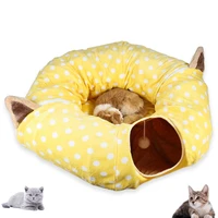 cat toy collapsible removeable cat tunnel tube pet interactive play toys sound paper ring bell for cat ferrets puppy