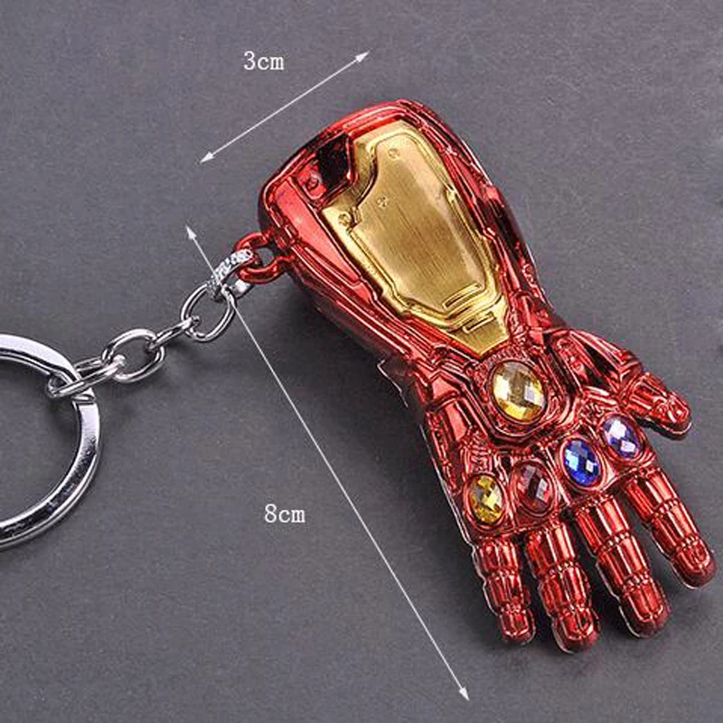10 шт./лот Мстители 4 танос перчатки брелок фильм Marvel тема автомобиль брелок модные ювелирные изделия вечерние подарки для мужчин