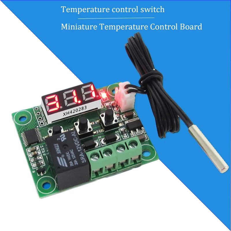 

Цифровой светодиодный термостат W1209, 12 В постоянного тока, контроль температуры контроллер термометра, модуль переключателя, датчик NTC, чехол W1209, акриловая коробка