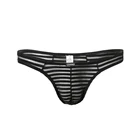 Новинка, сексуальные мужские стринги, Трусы-стринги, Прозрачное нижнее белье в полоску, мужские трусы с мешочком для пениса, ультратонкие трусы, Т-образное бикини