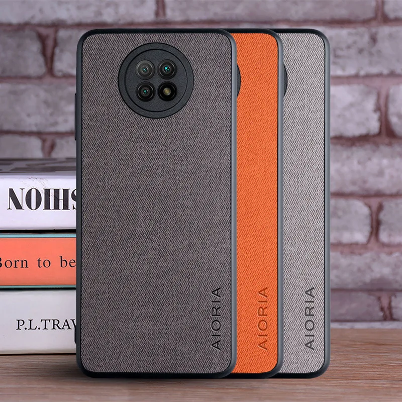 

Redmi Note 9T 9S 9A 9C 9T Solid Color Business Luxury Textile Leather Skin Soft Phone Cover For Redmi Note 9 Pro Funda Capa