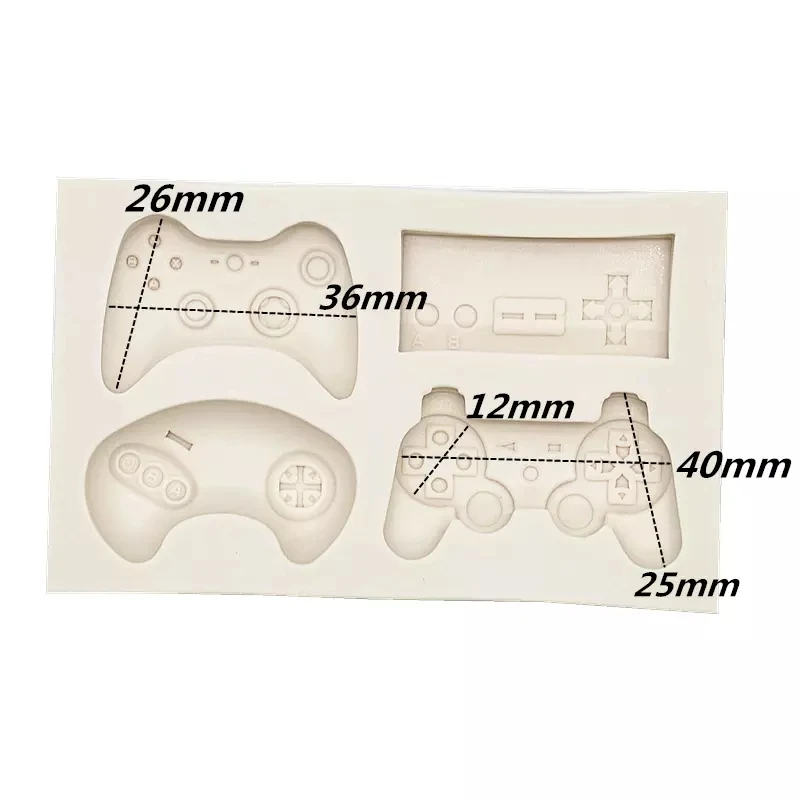 

Childhood Memories Gamepad Silicone Fondant Chocolate Resin Aroma Stone Ornaments Soap Mold For Pastry Cup Cake Decorating