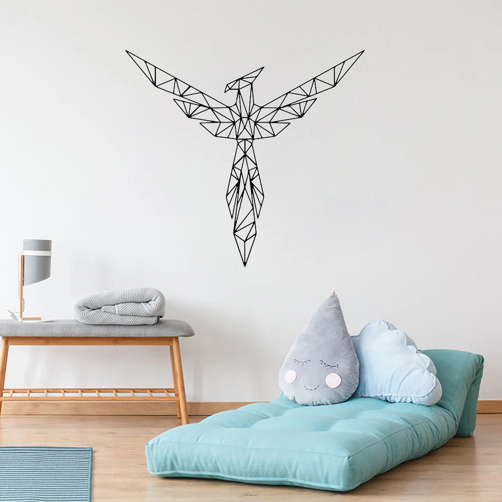 

Geometric Phoenix Wall Sticker Vinyl Home Decor For Living Room Bedroom Decoration Mural Removable Animals Birds Decals