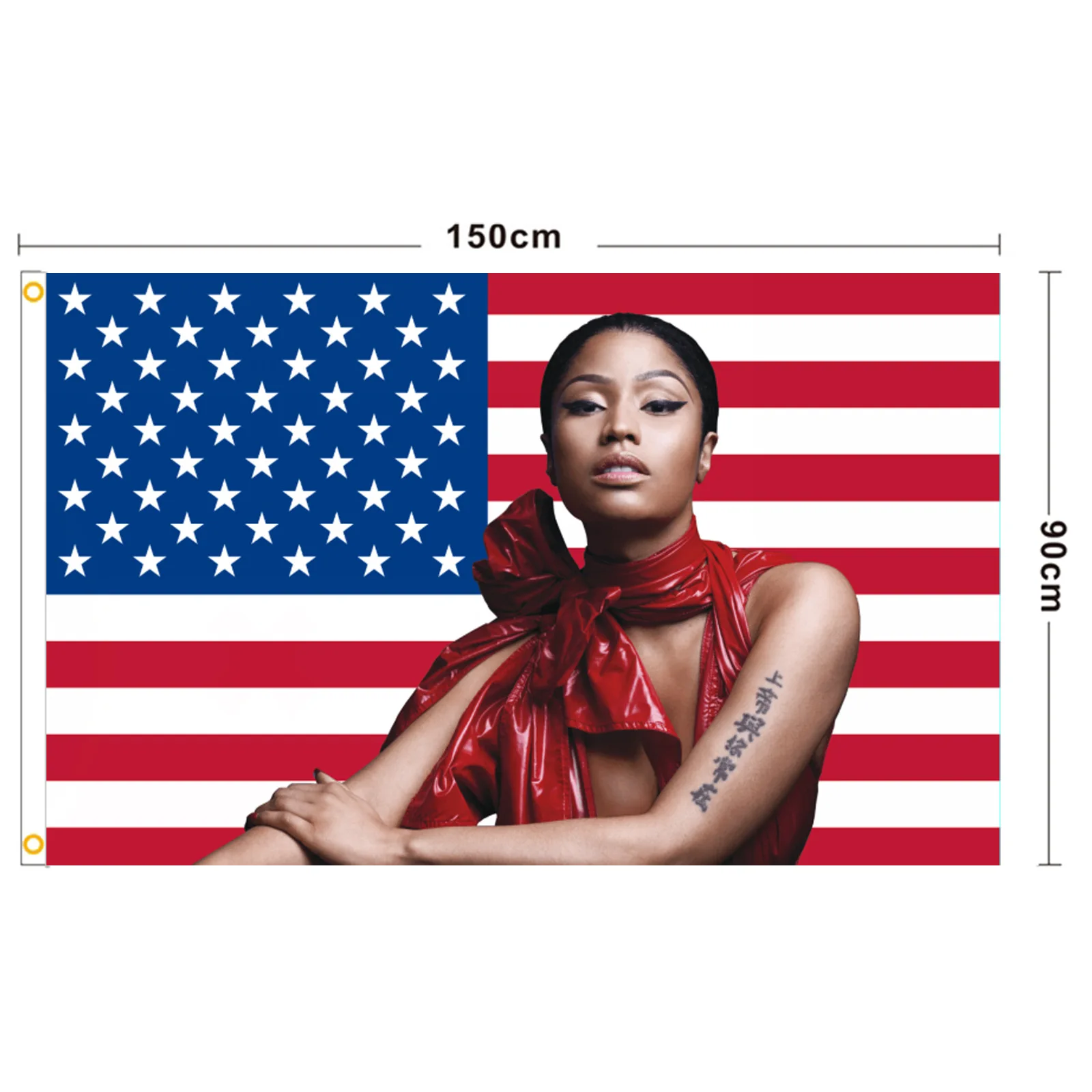 

3x5ft Nicki Minaj Rap Sexy USA Flag Music Singer Star Silk Fabric Art Decor Banner