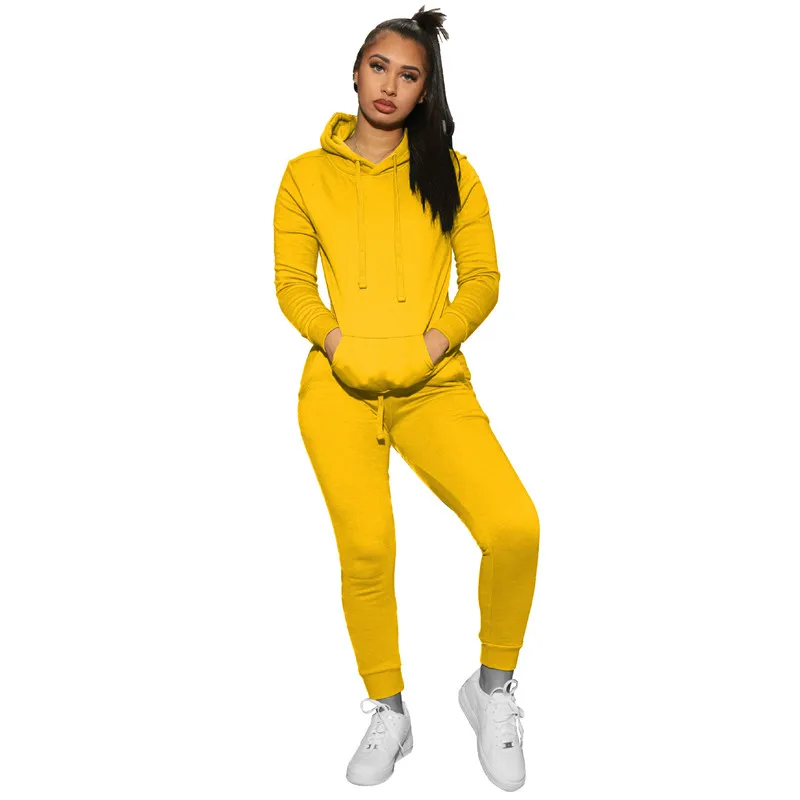 

Tracksuit Women Two Piece Set Fashion Hoodie and Pencil Pants Leisure Simplicity Style Fitness Sportswear Wholesale Dropshipping