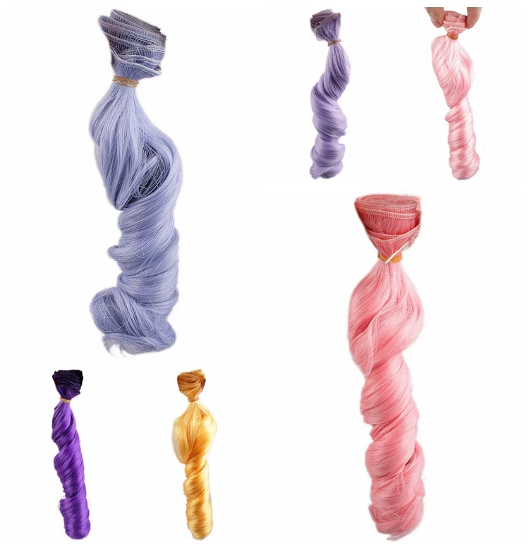 [wamami] 6PCS DIY Wig BJD Doll High-Temperature Wire Handmade Curly Wigs Hair 7 Color