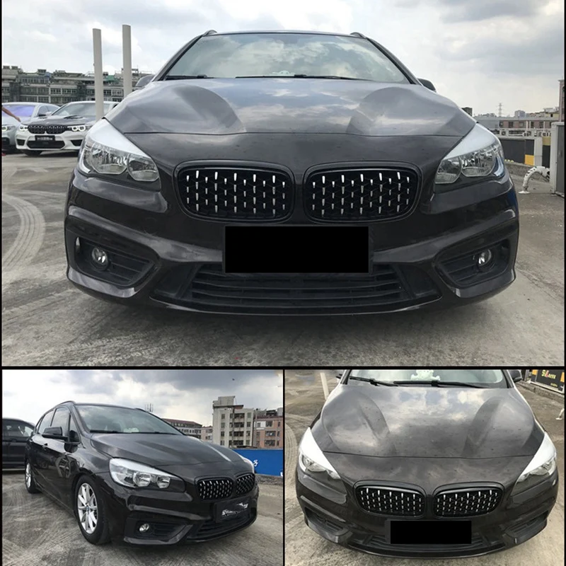 

2X Front Kidney Bumper Grille Mesh Diamond for BMW F45 F46 Active Tourer 2014-2018