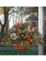 40cm led christmas tree nightlight decoration light pine tree christmas pine and berry hanging basket decor navidad newyear gift