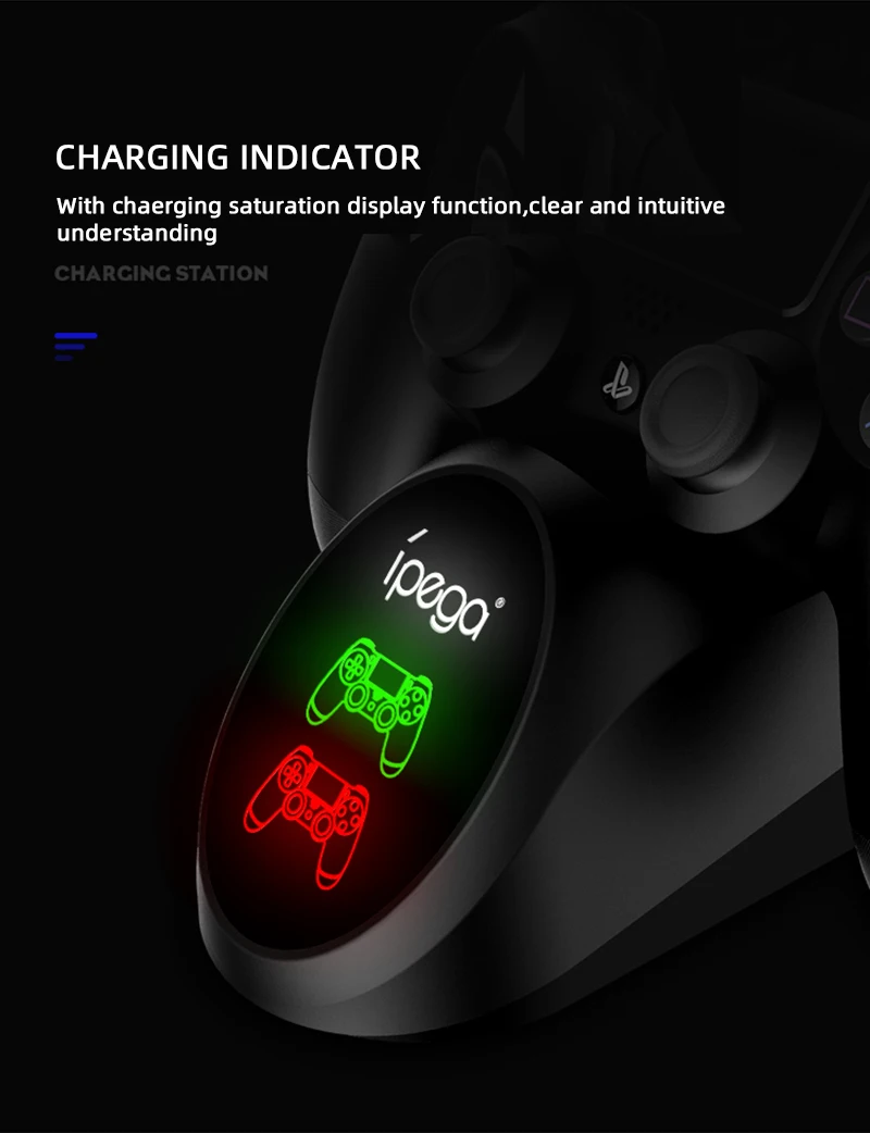 IPega 9180 PS4 контроллер быстрой зарядки док-станция двойной зарядное устройство Подставка с дисплеем для sony playstation 4/PS4 Slim/PS4 Pro