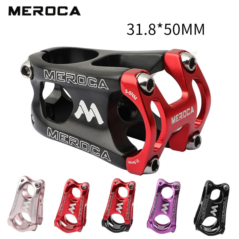 

Aluminium Alloy Bike Short Stem CNC Handlebar Holder 31.8 * 50mm 155g Ultra Light Hollow MTB Bicycle Stem