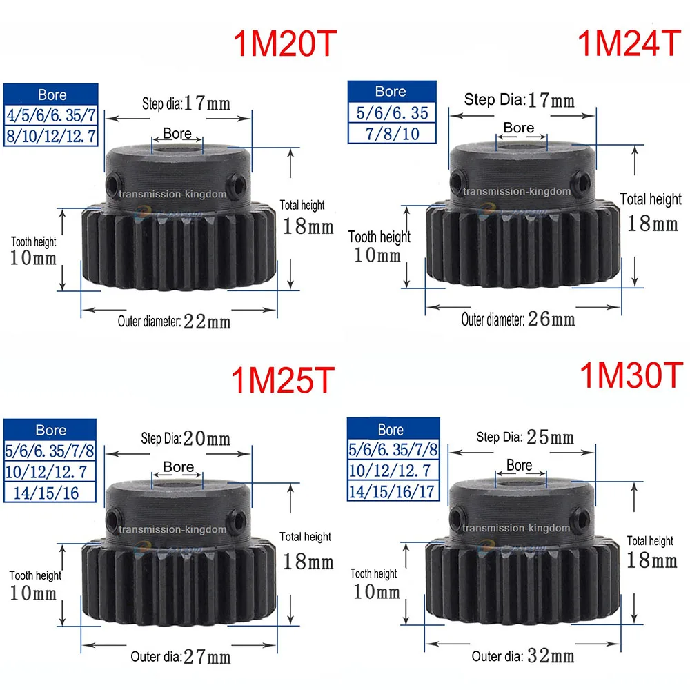 

Стальная прямозубая шестерня 45#, модуль 1, 20-45 зубьев