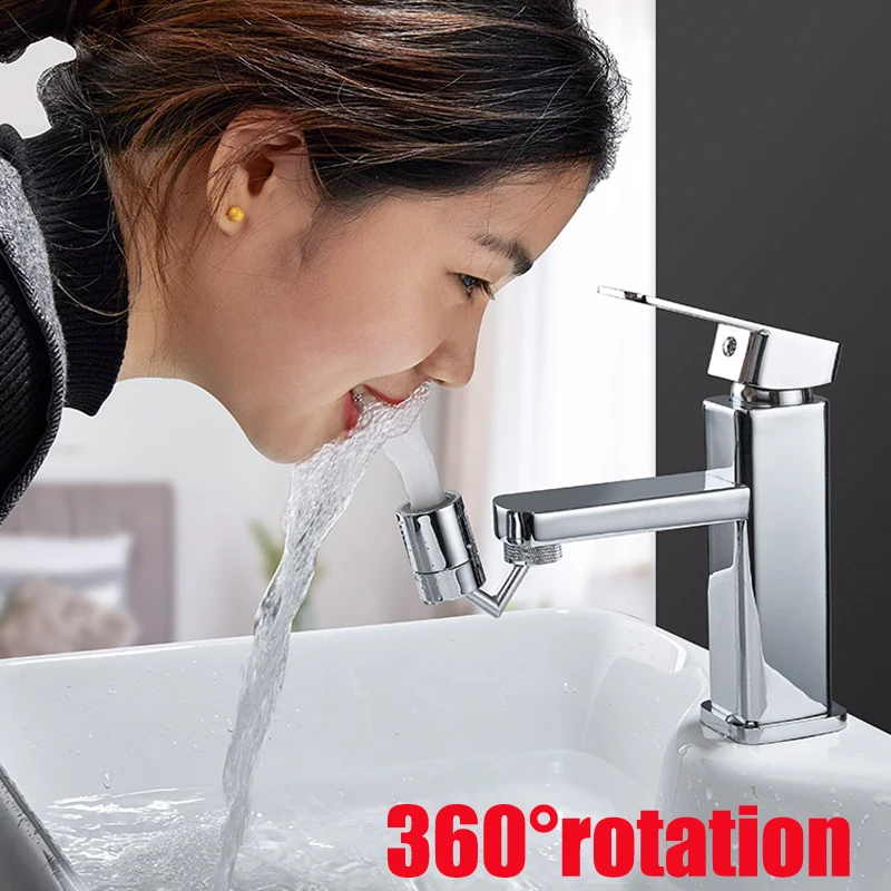 

360/720 Rotatable Faucet Faucet Black Splash-proof Water-saving Faucet Attachment on The Crane Accessories Bathroom Faucets