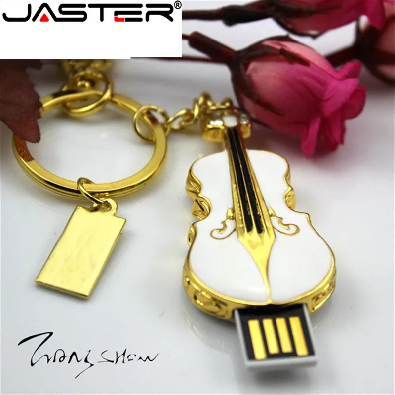 Металлический usb флеш накопитель JASTER в виде скрипки 64 ГБ 32 16 8 4 Гб|USB
