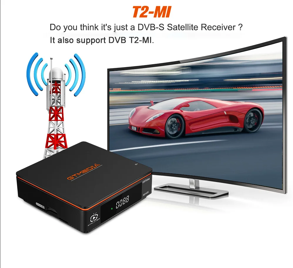 GTMEDIA V9 Prime Цифровой спутниковый ТВ-ресивер DVB-S / S2 S2X 1080P HD-декодер Тюнер Встроенный