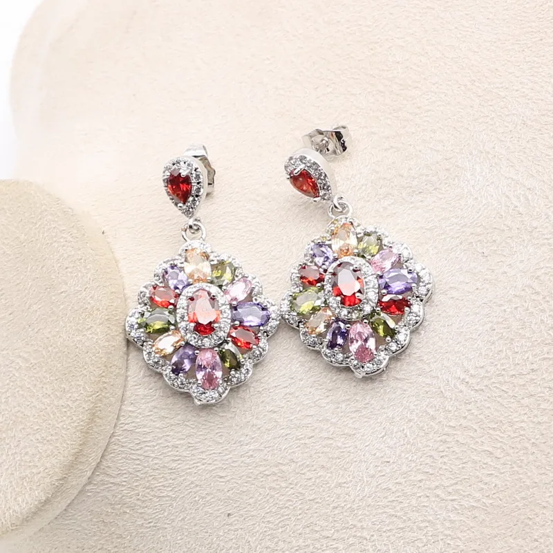 Набор ювелирных изделий из серебра 2021 пробы с кубическим цирконием для женщин