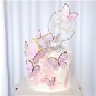 10 шт. Топпер для торта С Днем Рождения бабочка торт Топпер для украшения торта ручной росписью, хороший подарок на день рождения, свадьбу, вечерние