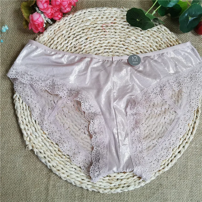 

Розовое блестящее кружевное нижнее белье для женщин с высокой эластичностью, сексуальное женское нижнее белье