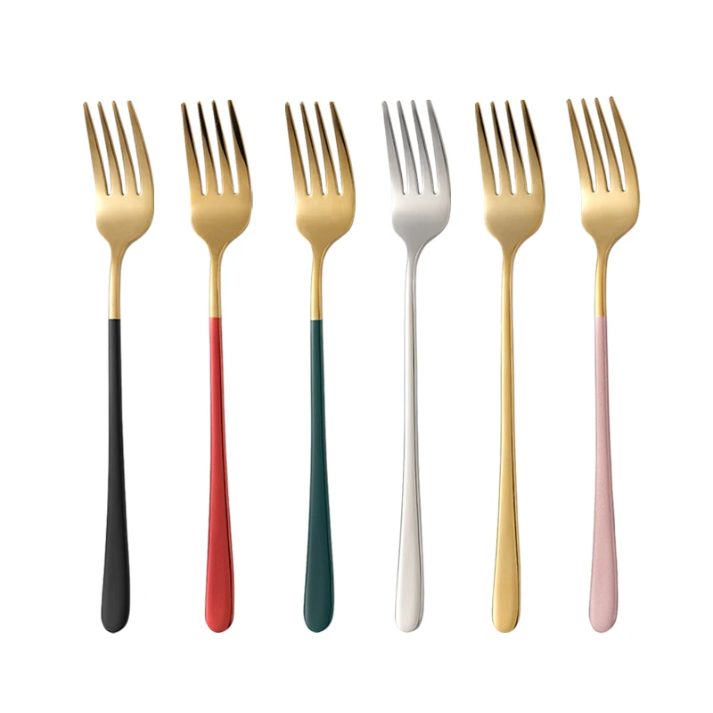 1 главный столовая вилка для фруктов нержавеющая сталь Вилка торта черного и