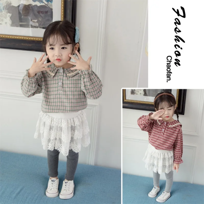 Детская одежда для девочек осенняя Повседневная рубашка в школьном стиле с