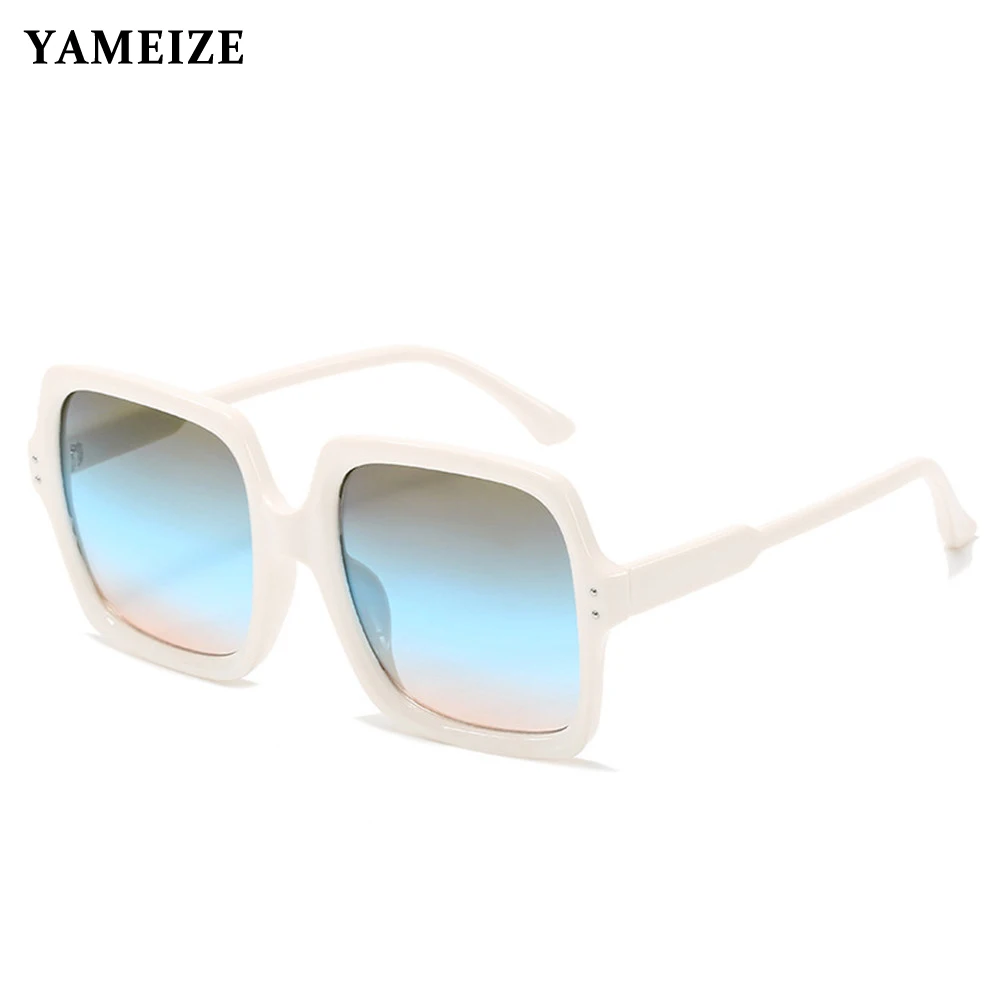 YAMEIZE Fashion Square Oversized Sunglasses Women Luxury Brand Big Shade Glasses Vintage Sun Female Eyewear Gafas De Sol | Аксессуары